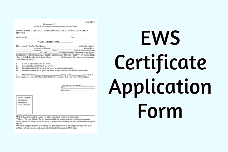 EWS Certificate 2023: Application Form, Eligibility, Documents